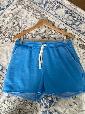 NWOT Double Zero Blue Terry Drawstring Lounge Shorts